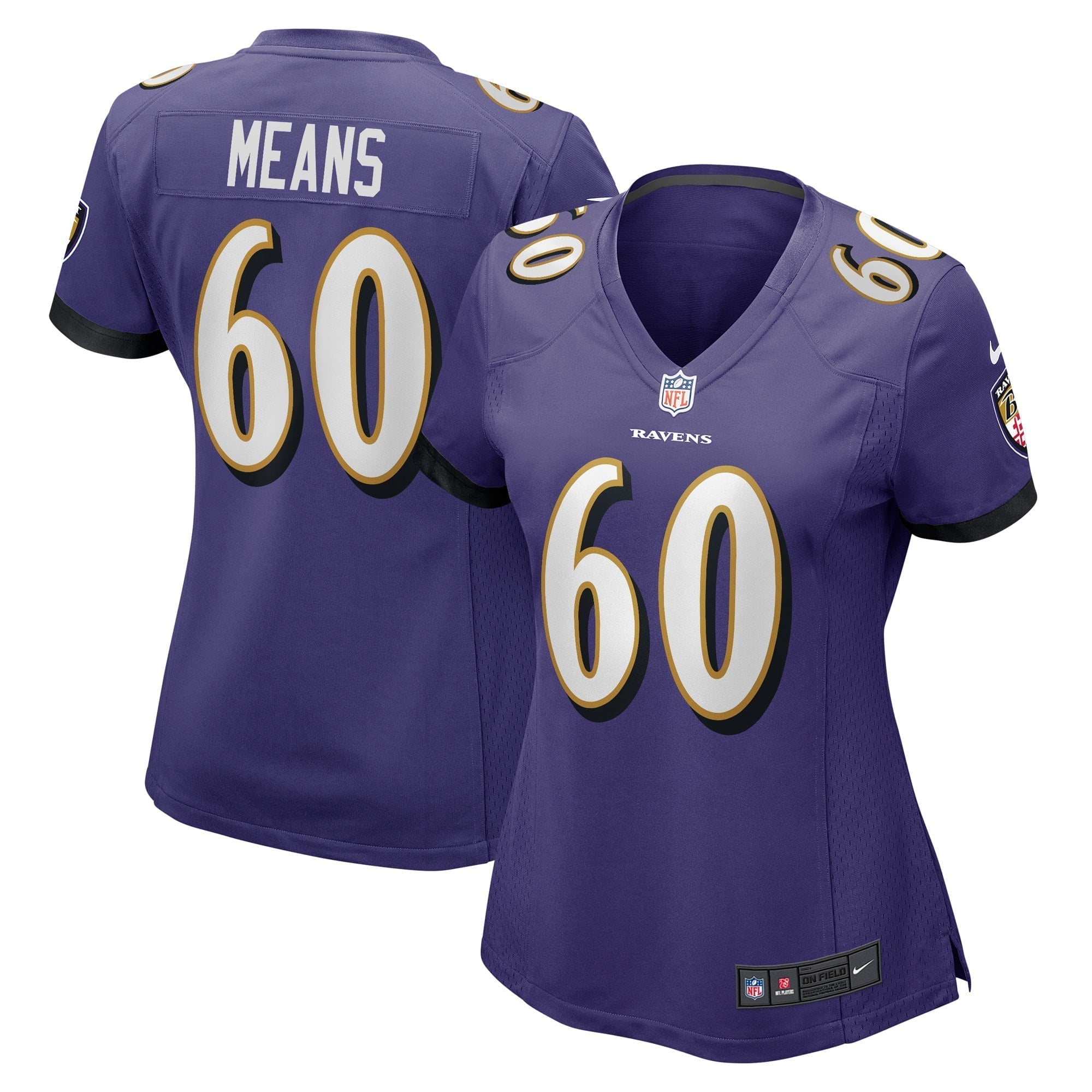 Women s Nike Steven Means Purple Baltimore Ravens Game Player Jersey