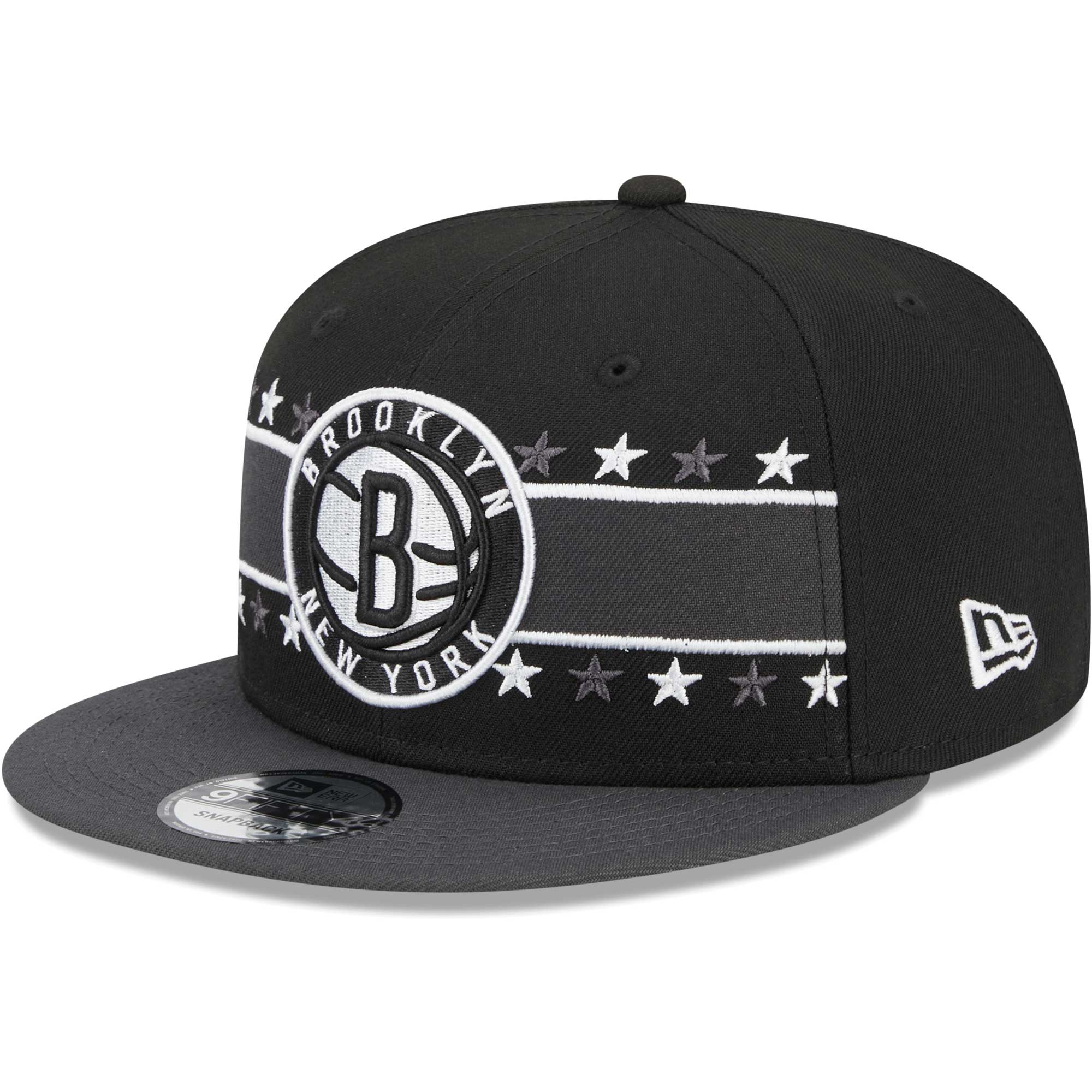 Brooklyn Nets New Era Banded Stars 9FIFTY Snapback Hat - Black