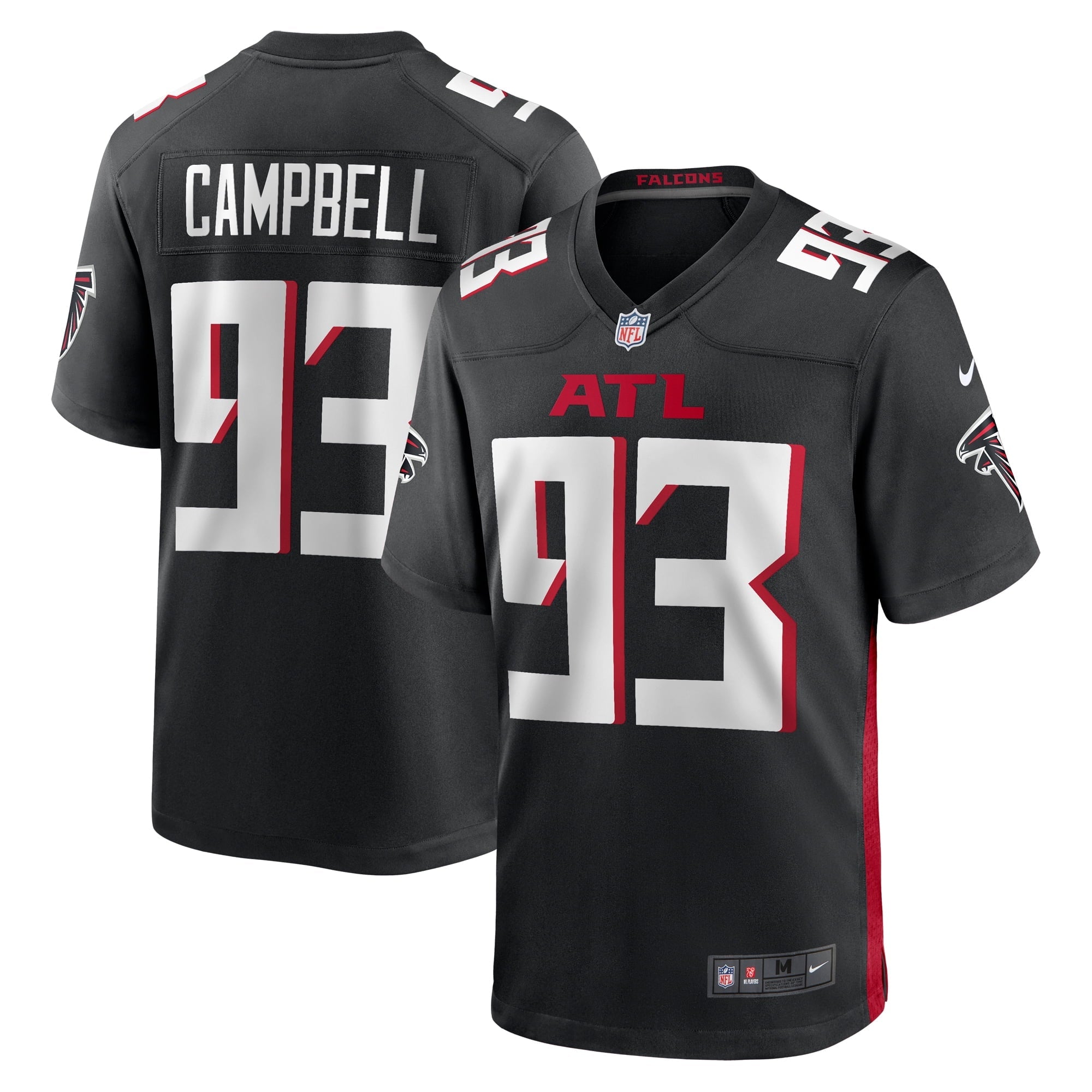 Men s Nike Calais Campbell Black Atlanta Falcons Game Player Jersey