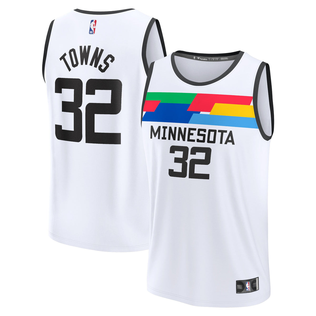 Karl-Anthony Towns Minnesota Timberwolves Fanatics Branded Youth 2022/23 Fastbreak Jersey - City Edition - White