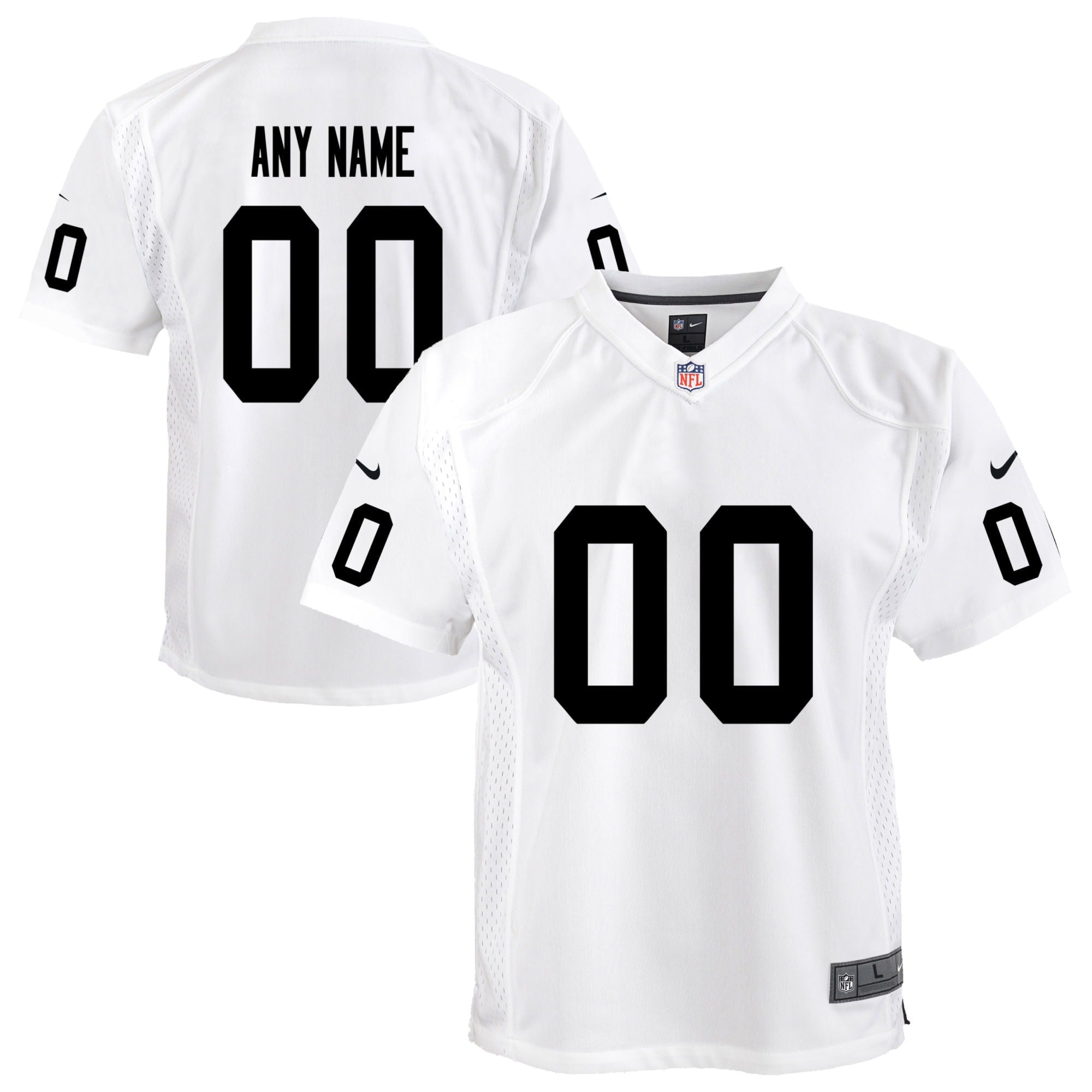 Las Vegas Raiders Nike Youth Team Custom Game Jersey   White