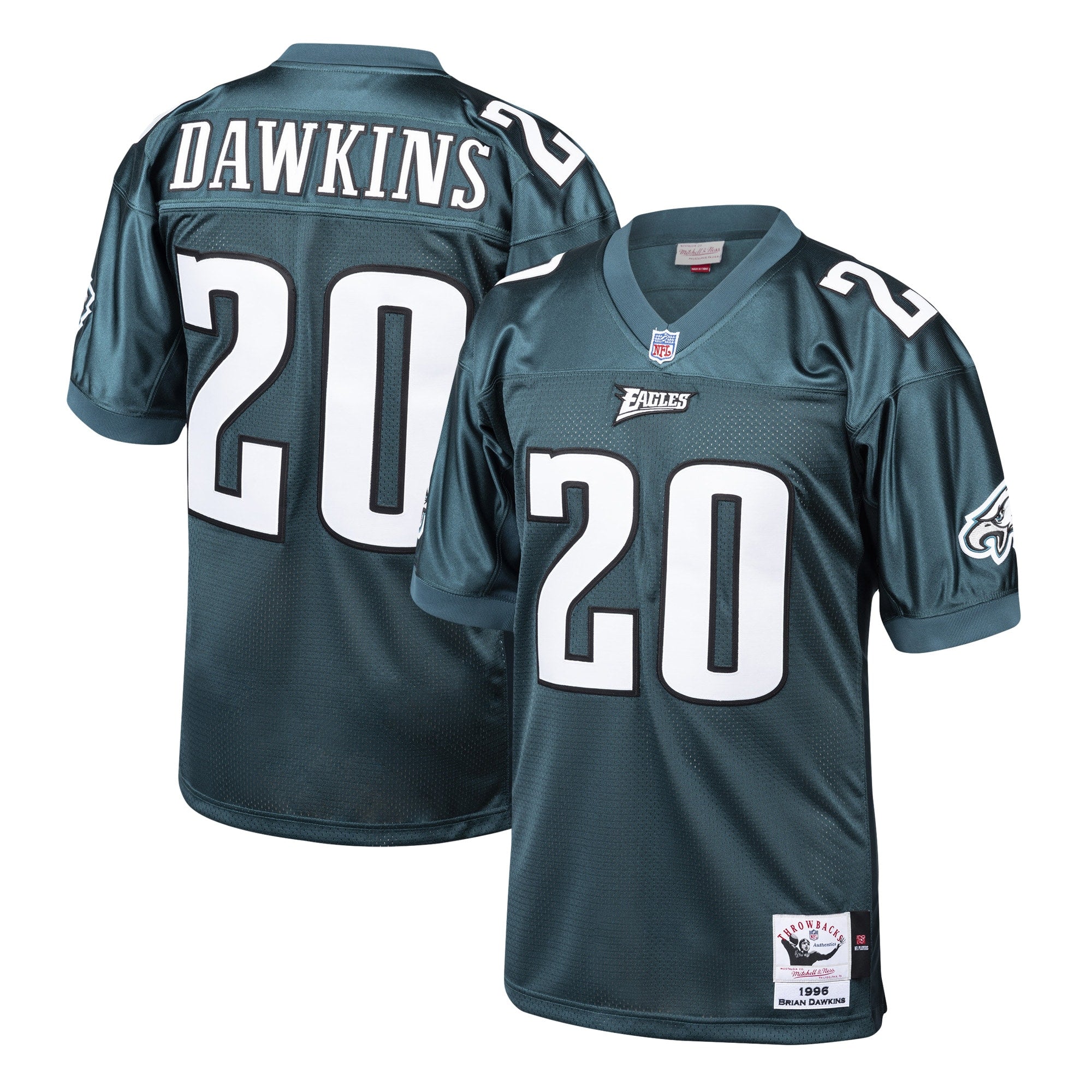Brian Dawkins Philadelphia Eagles Mitchell   Ness 1996 Authentic Throwback Retired Player Jersey   Midnight Green
