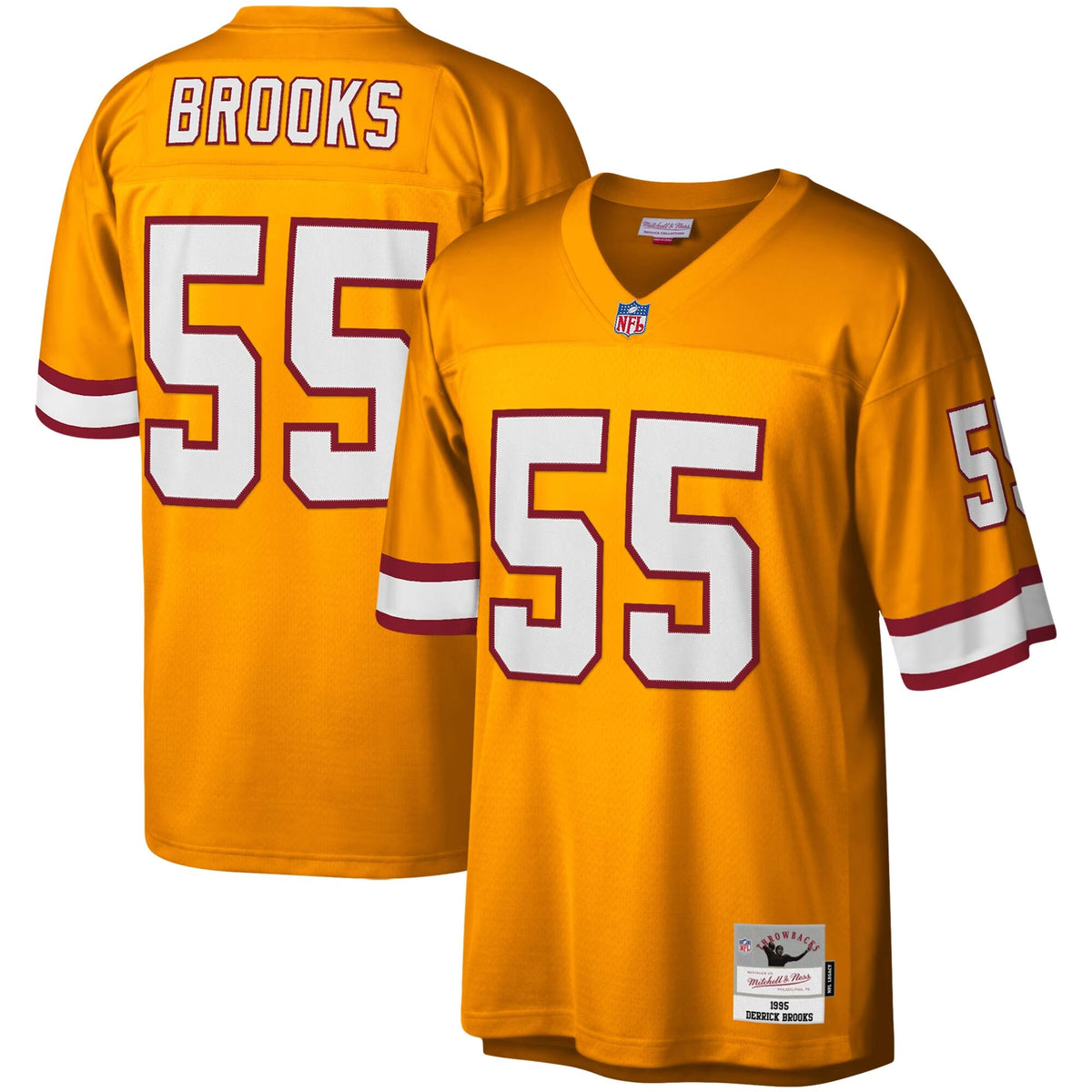 Derrick Brooks Tampa Bay Buccaneers Mitchell   Ness Big   Tall 1995 Legacy Retired Player Jersey   Orange