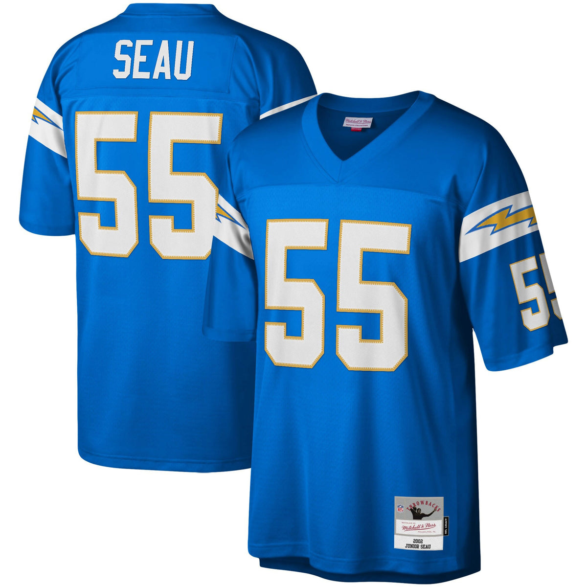 Junior Seau Los Angeles Chargers Mitchell   Ness Big   Tall 2002 Retired Player Replica Jersey   Powder Blue