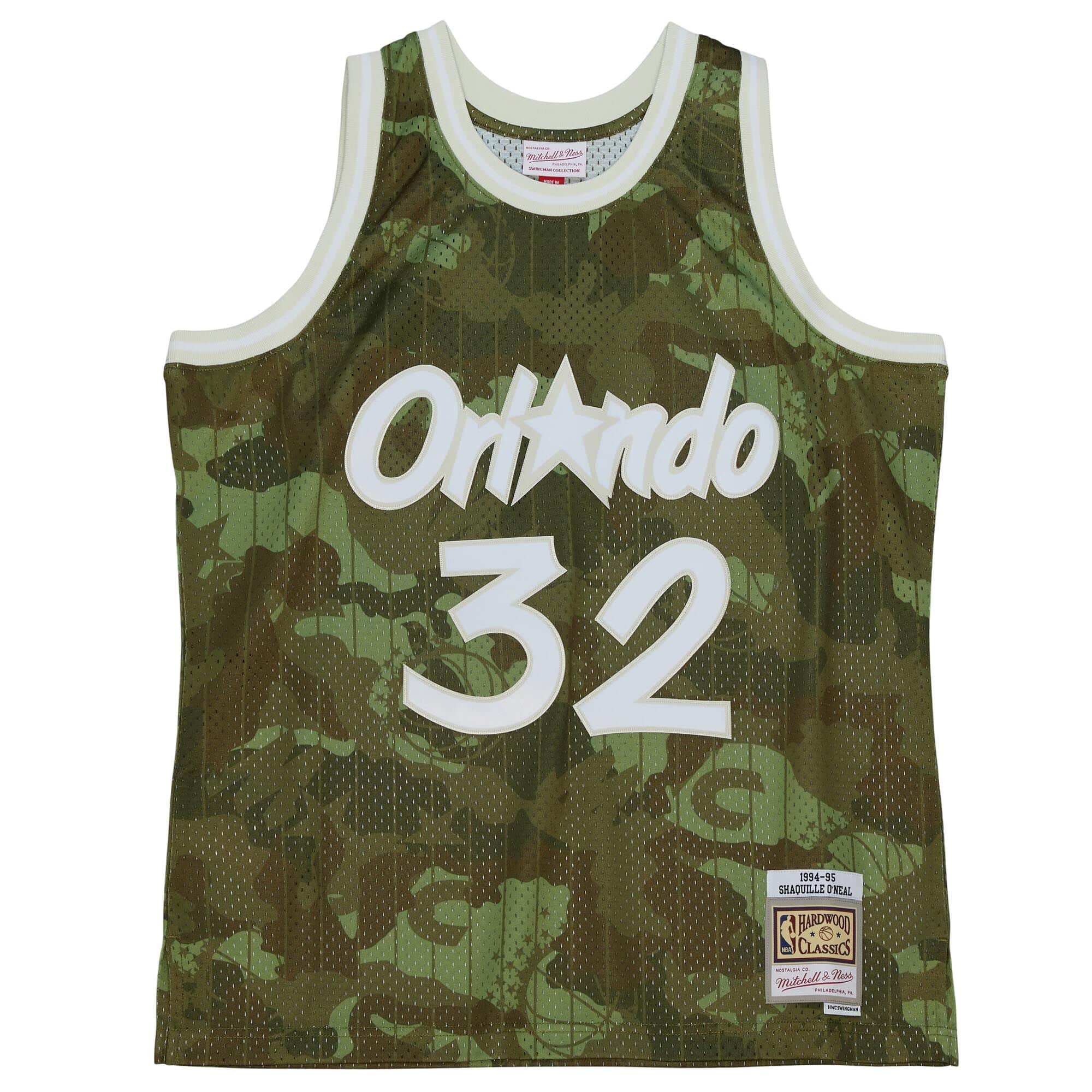 Ghost Green Camo Swingman Shaquille O'Neal Orlando Magic 1984-85 Jersey