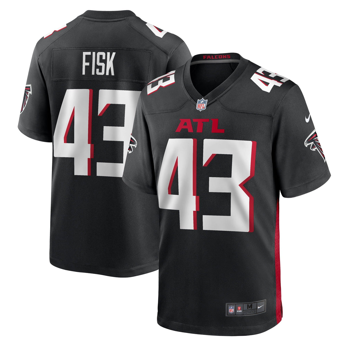 Men s Nike Tucker Fisk Black Atlanta Falcons Player Game Jersey