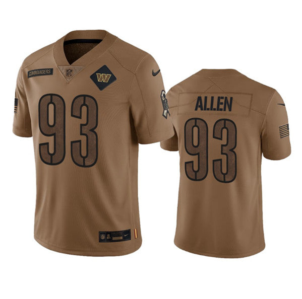 Men s Washington Commanders Jonathan Allen 2023 Brown Salute To Service Limited Stitched Jersey