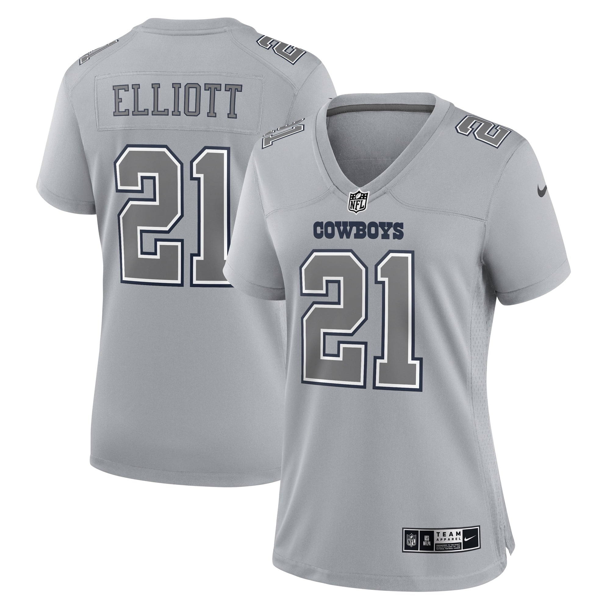 Women s Nike Ezekiel Elliott Gray Dallas Cowboys Atmosphere Fashion Game Jersey