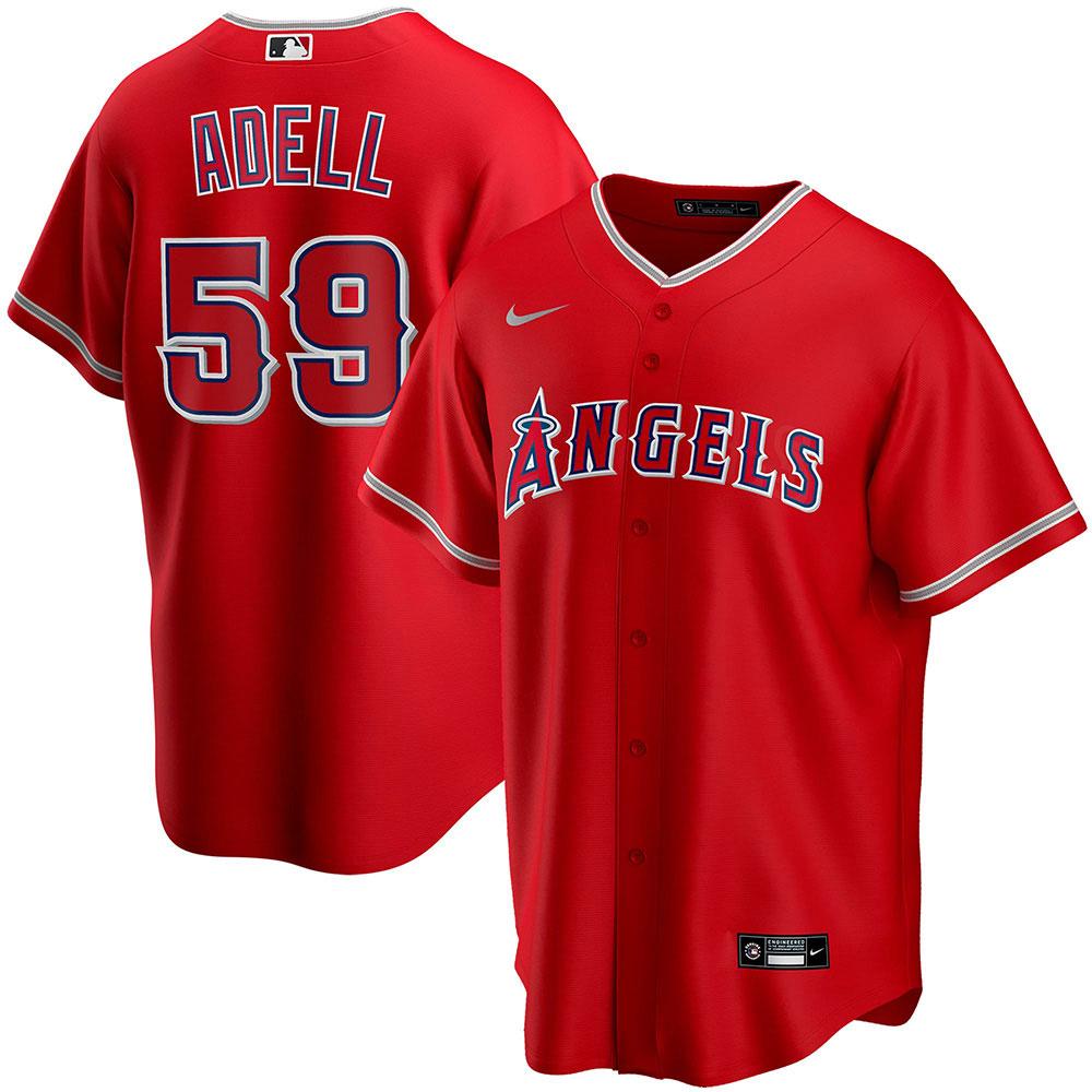 Youth Los Angeles Angels Jo Adell Cool Base Replica Jersey Red