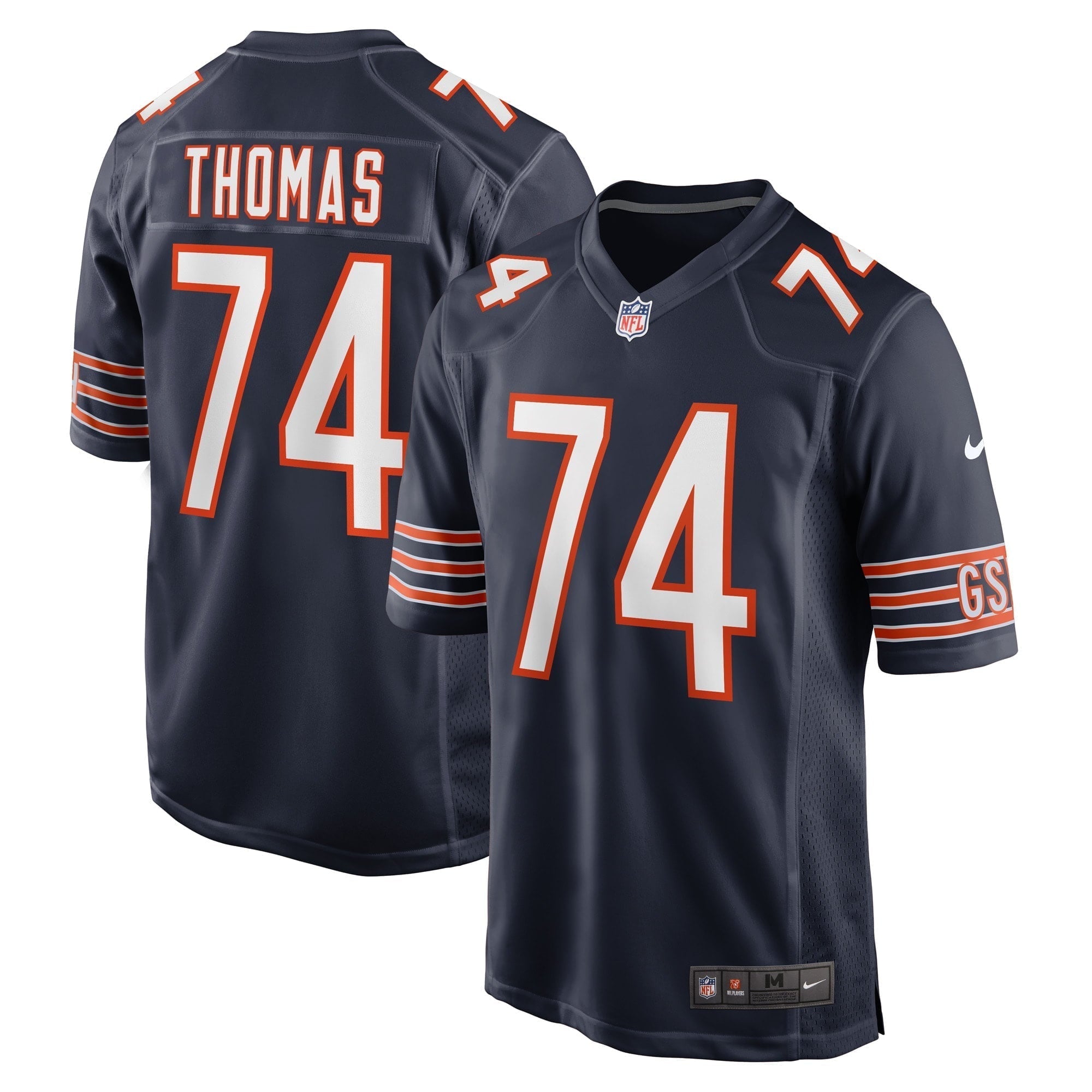Men s Nike Zachary Thomas Navy Chicago Bears Game Player Jersey
