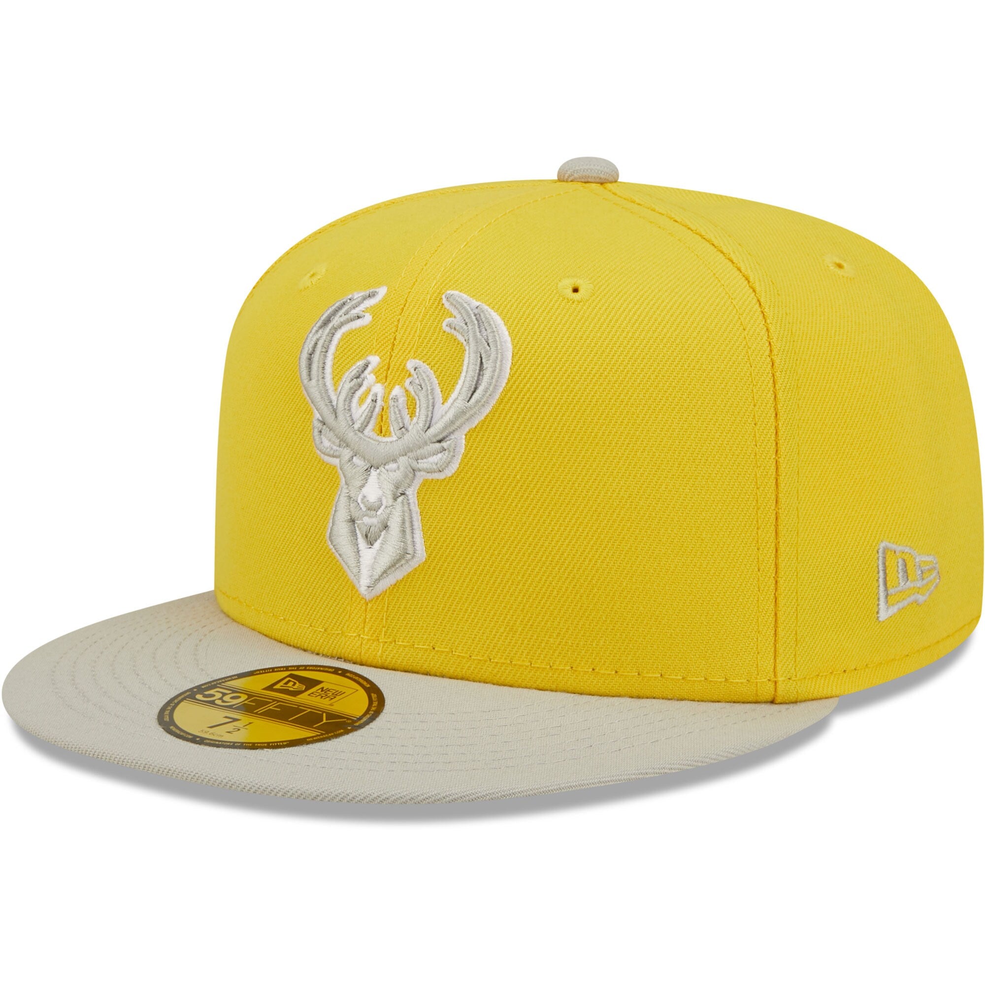 Milwaukee Bucks New Era Color Pack 59FIFTY Fitted Hat - Yellow/Gray
