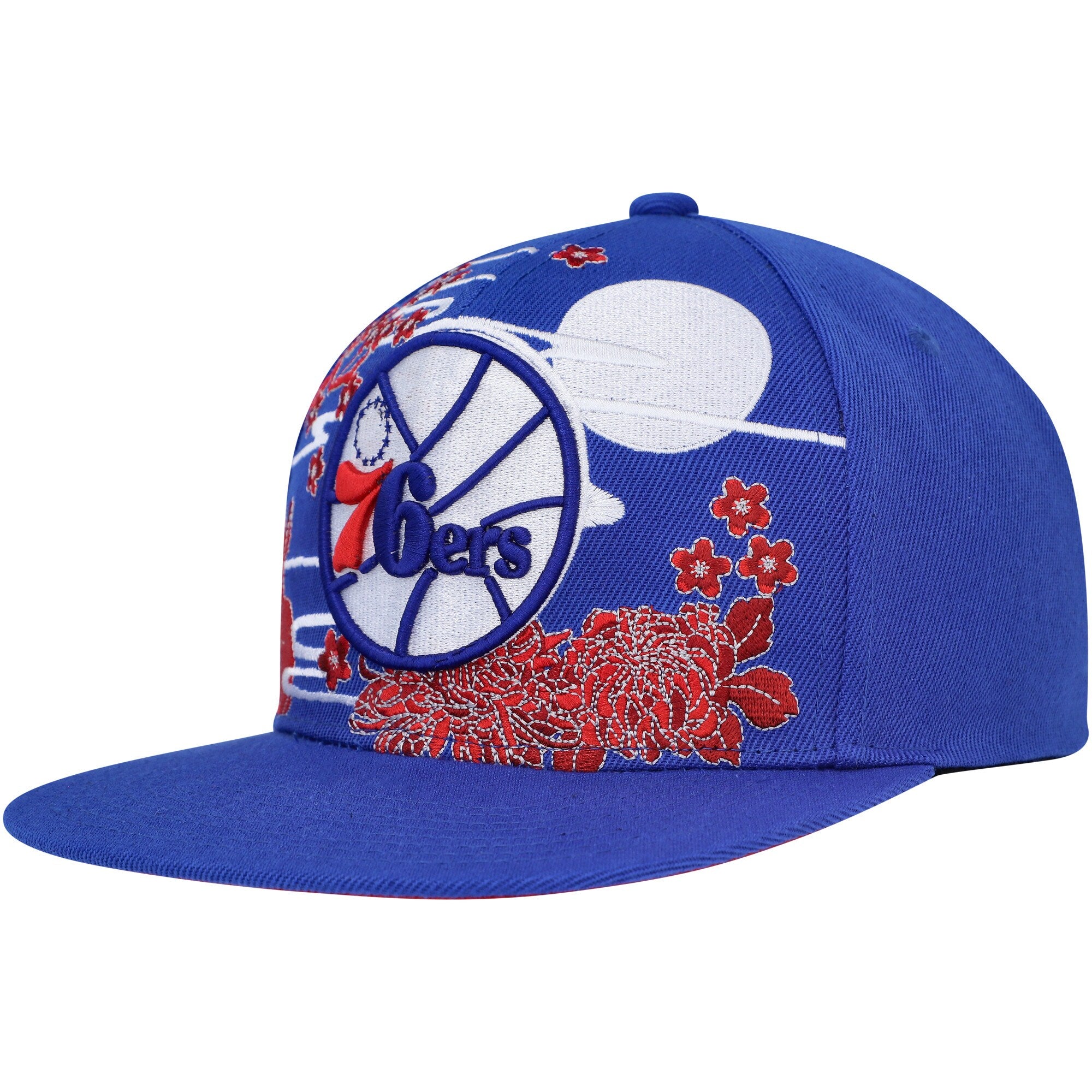 Philadelphia 76ers Mitchell & Ness Hardwood Classics Asian Heritage Scenic Snapback Hat - Royal