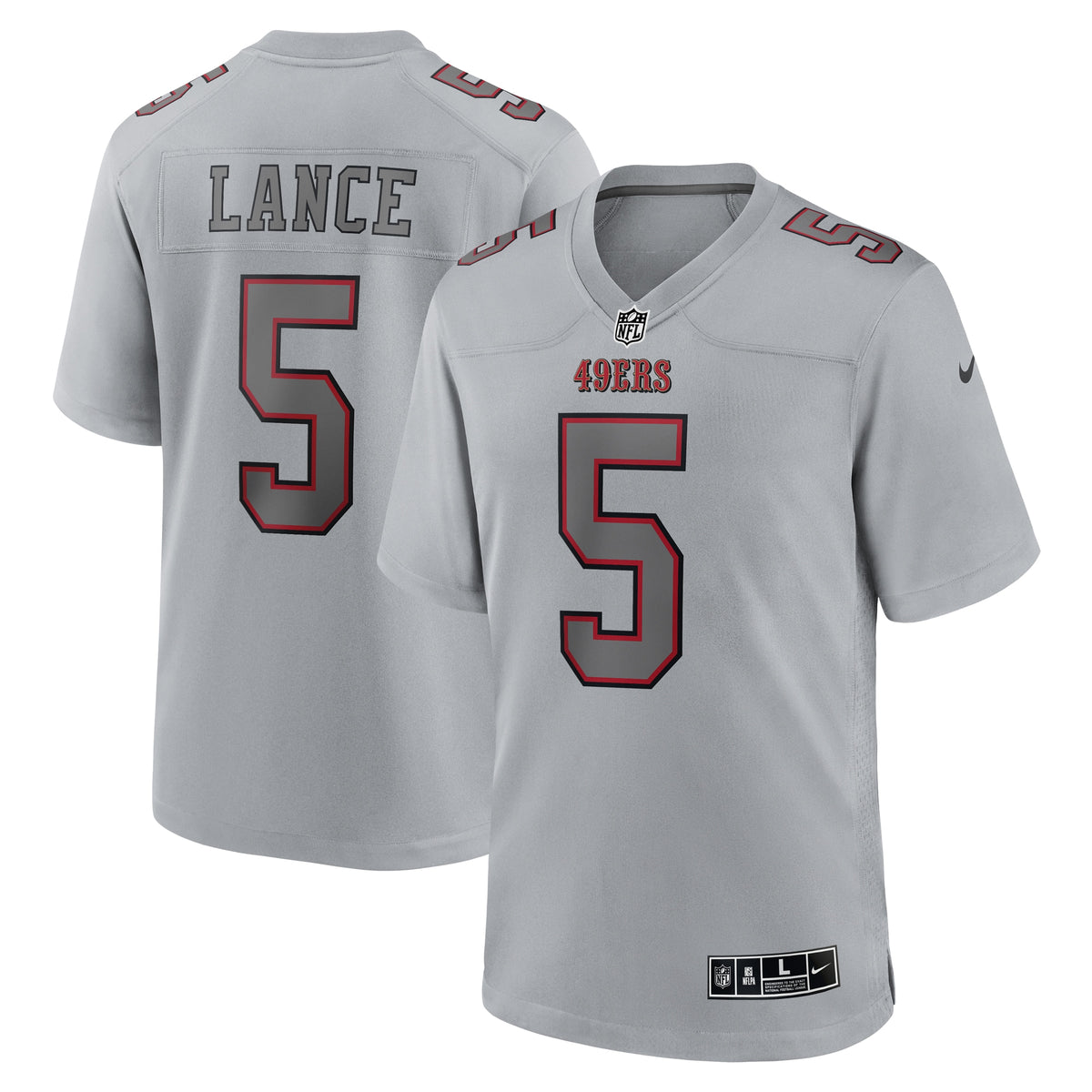 Trey Lance San Francisco 49ers Nike Atmosphere Fashion Game Jersey   Gray