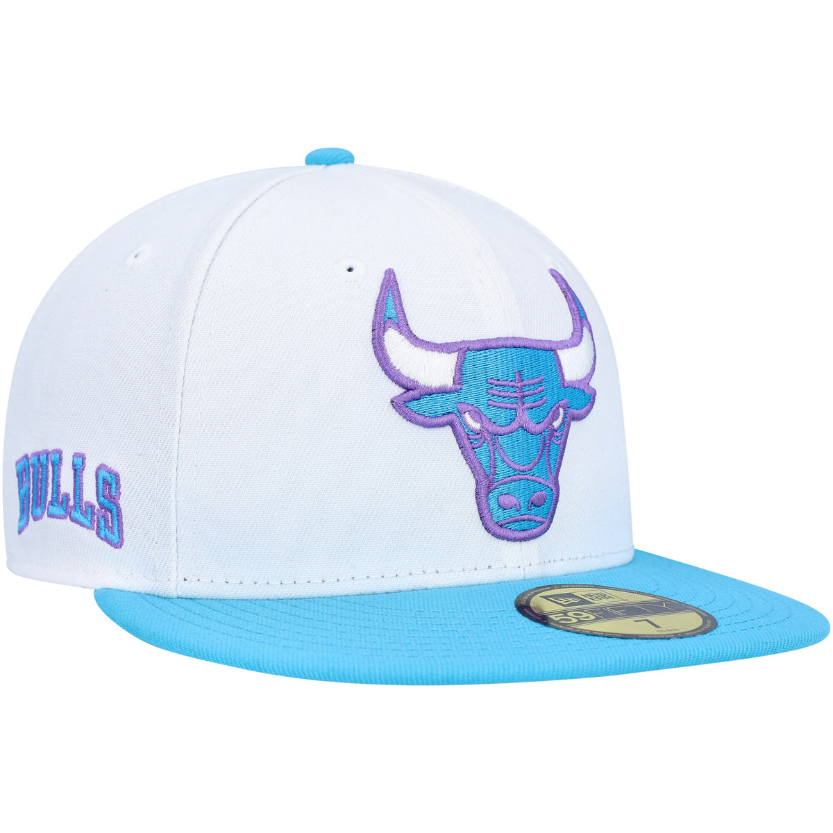 Chicago Bulls New Era Vice Blue Side Patch 59FIFTY Fitted Hat - White