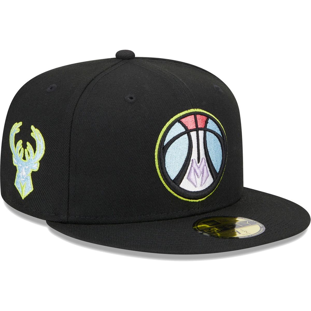 Milwaukee Bucks New Era Color Pack 59FIFTY Fitted Hat - Black