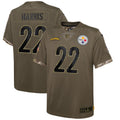 Najee Harris Pittsburgh Steelers Nike Youth 2022 Salute To Service Player Limited Jersey   Olive