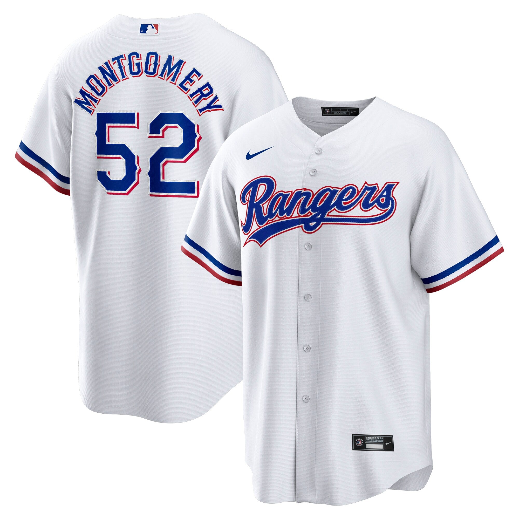 Jordans Montgomery Texas Rangers Nike Home Replica Player Jersey - White