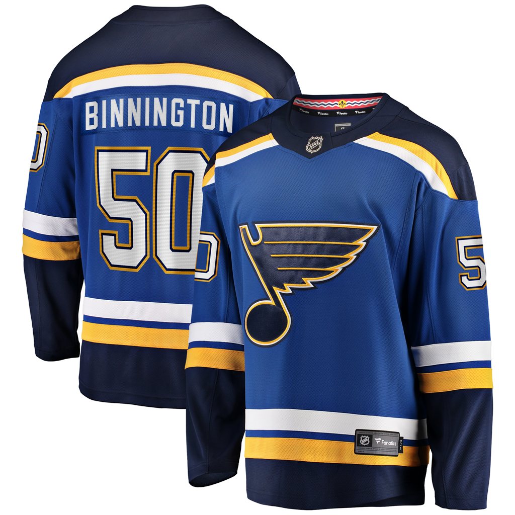 Jordans Binnington St. Louis Blues Fanatics Branded Home Premier Breakaway Player Jersey - Royal