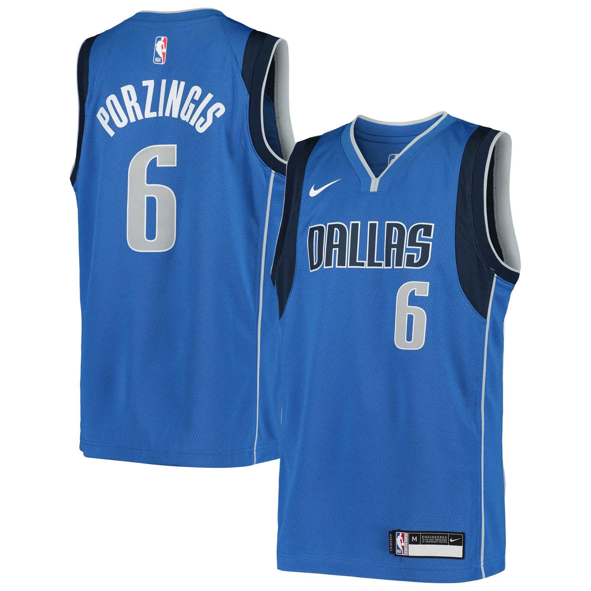 Kristaps Porzingis Dallas Mavericks Nike Youth 2020/21 Swingman Jersey - Icon Edition - Blue