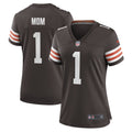Women s Nike Number 1 Mom Brown Cleveland Browns Game Jersey