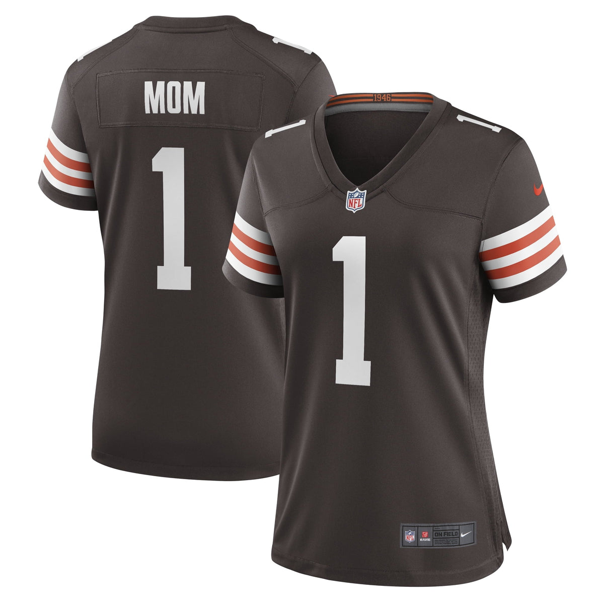 Women s Nike Number 1 Mom Brown Cleveland Browns Game Jersey