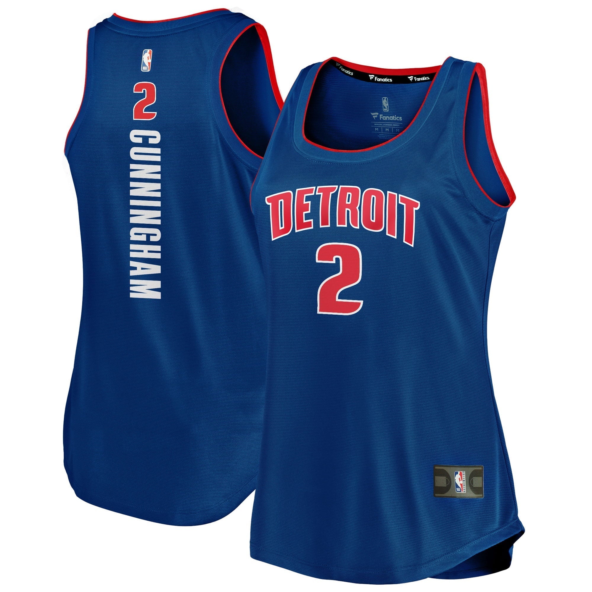 Women's Fanatics Branded Cade Cunningham Blue Detroit Pistons 2021/22 Fast Break Tank Jersey - Icon Edition