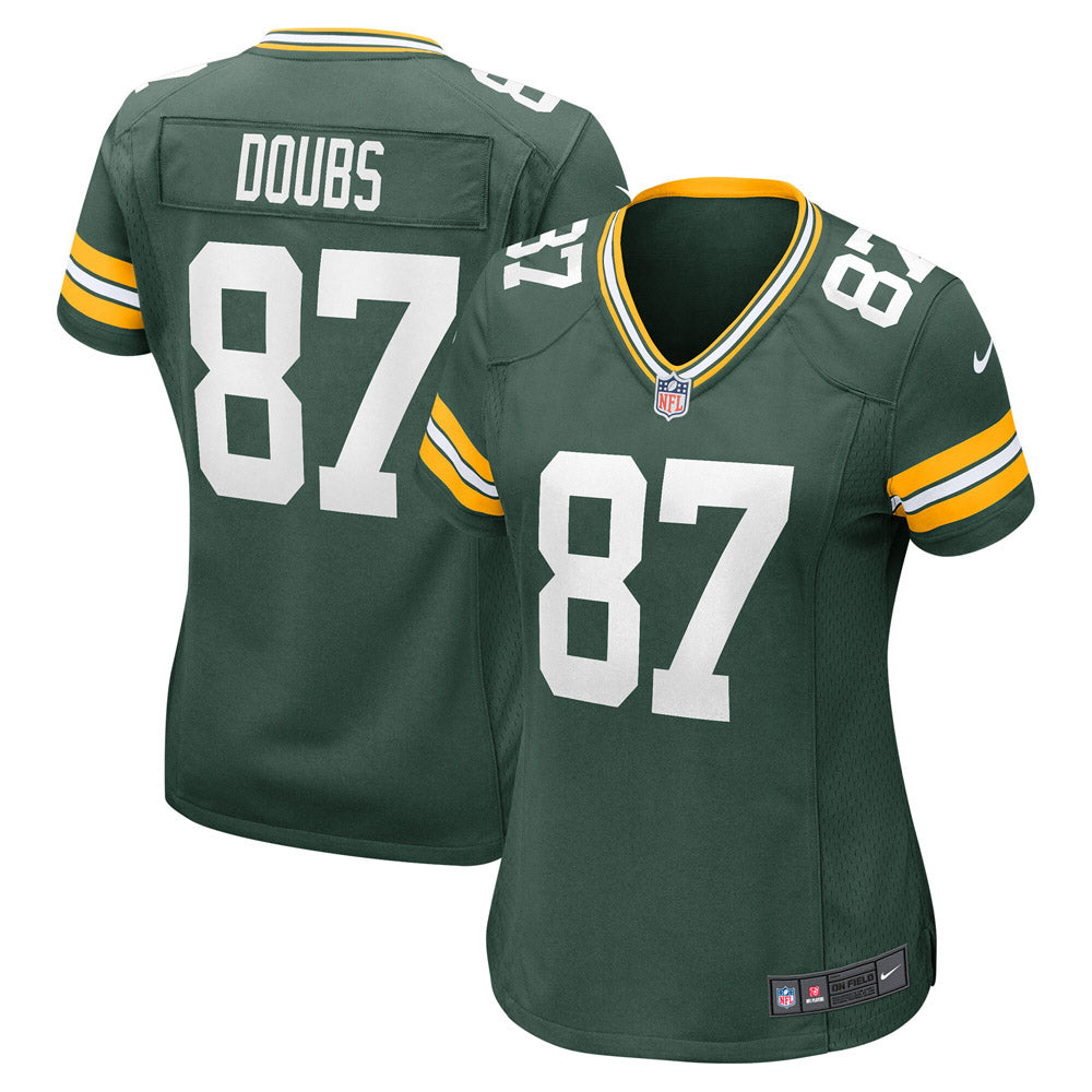 Women s Green Bay Packers Romeo Doubs Player Game Jersey Green