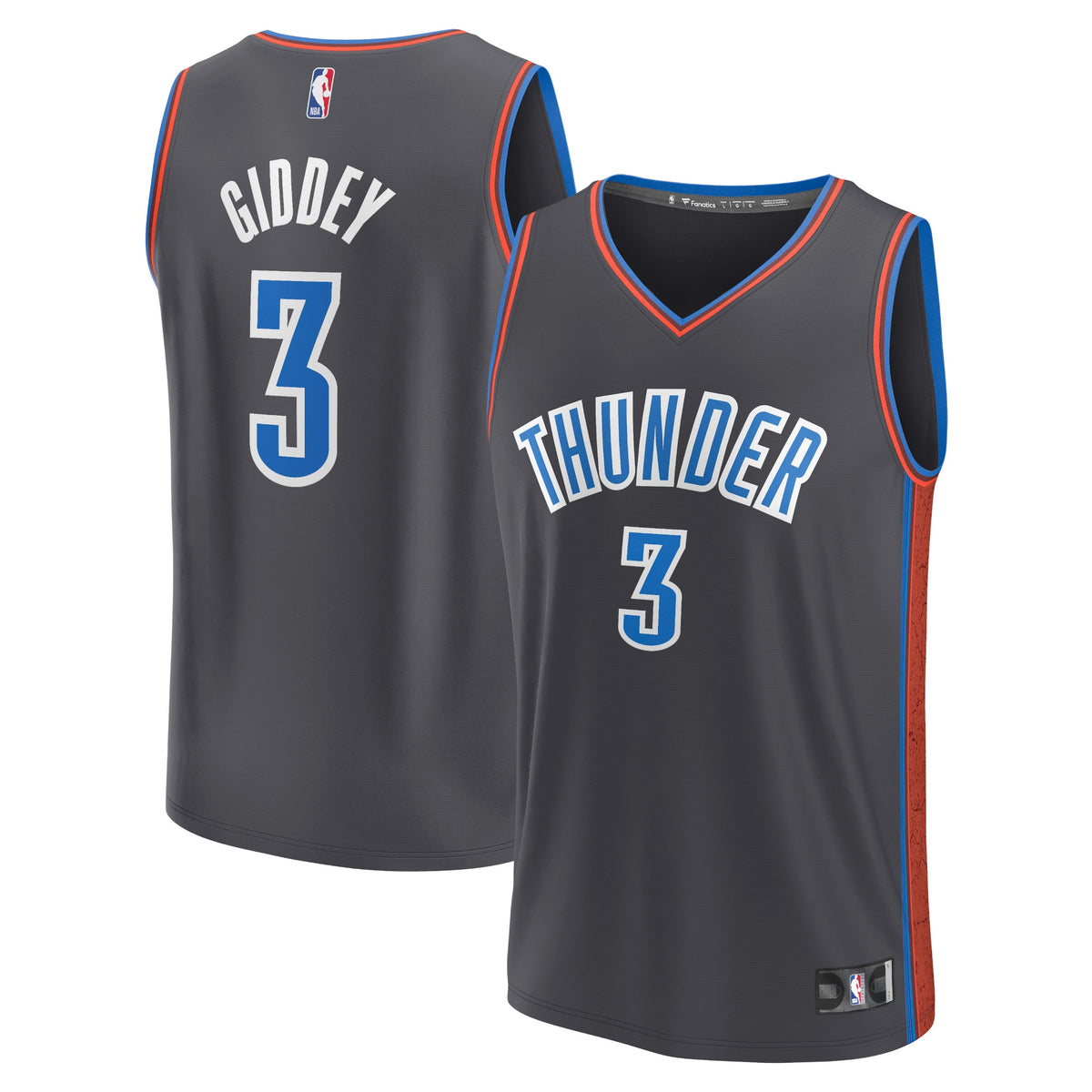 Josh Giddey Oklahoma City Thunder Fanatics Branded 2022/23 Fastbreak Jersey - City Edition - Anthracite