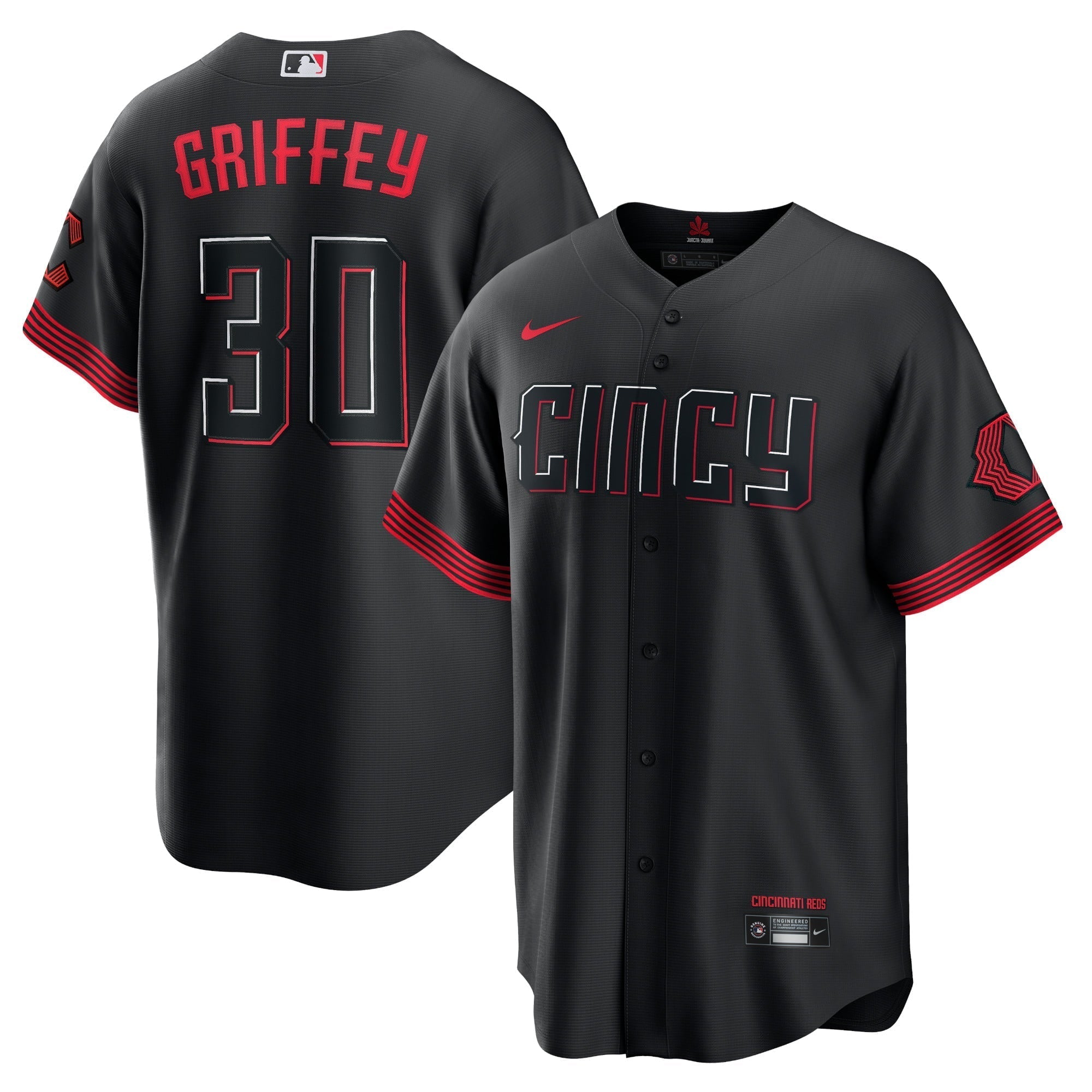 Men's Nike Ken Griffey Jr. Black Cincinnati Reds 2023 City Connect Replica Player Jersey