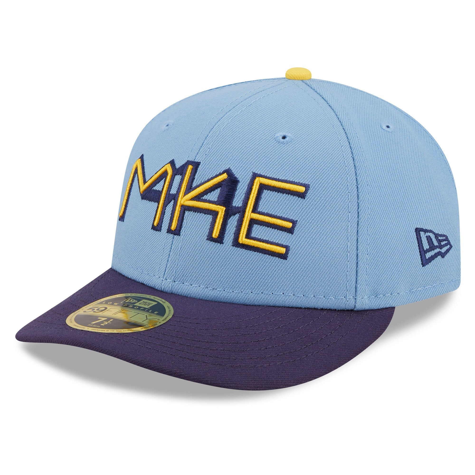 Milwaukee Brewers New Era 2022 City Connect Low Profile 59FIFTY Fitted Hat - Powder Blue