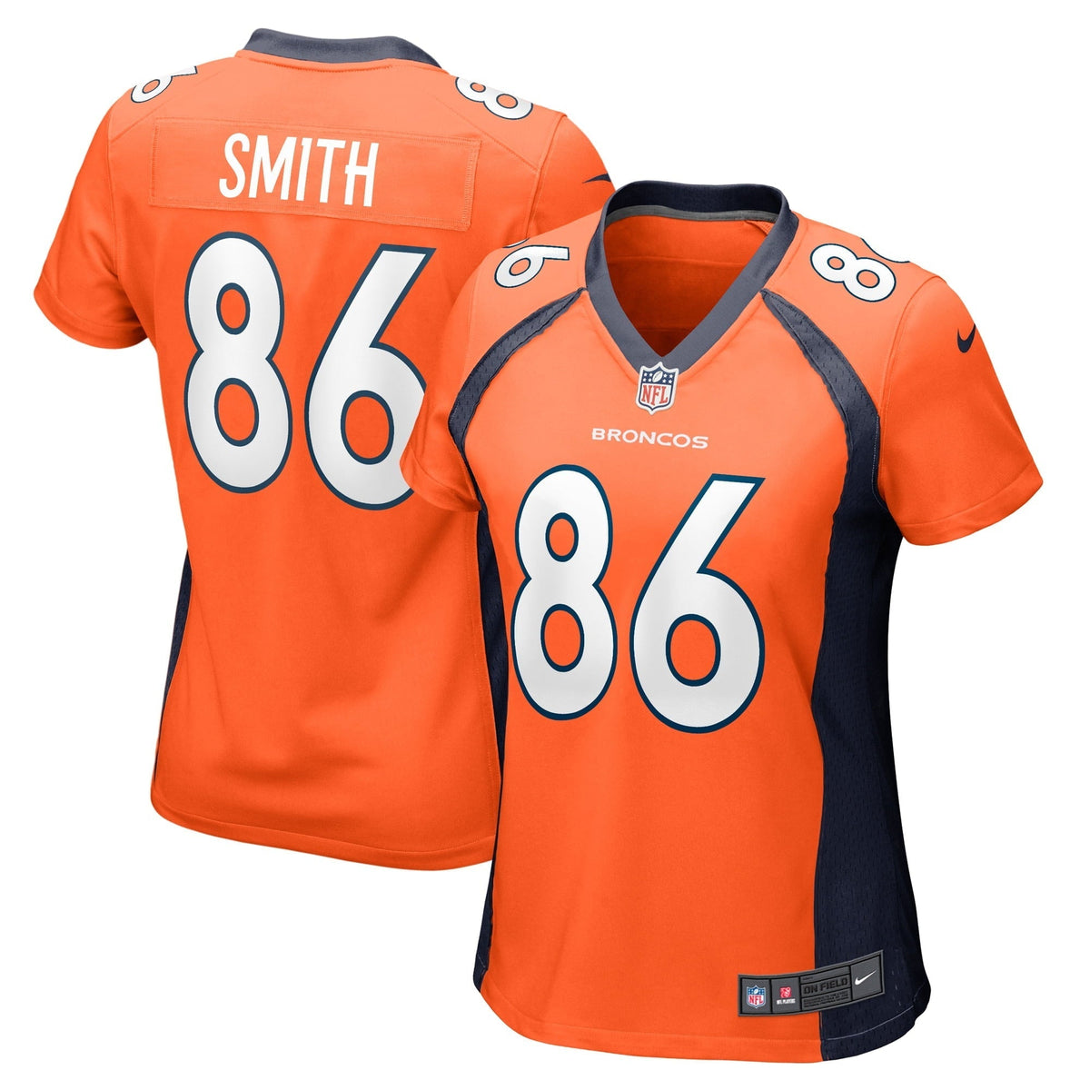 Women s Nike Orange Vyncint Smith Denver Broncos Team Game Player Jersey