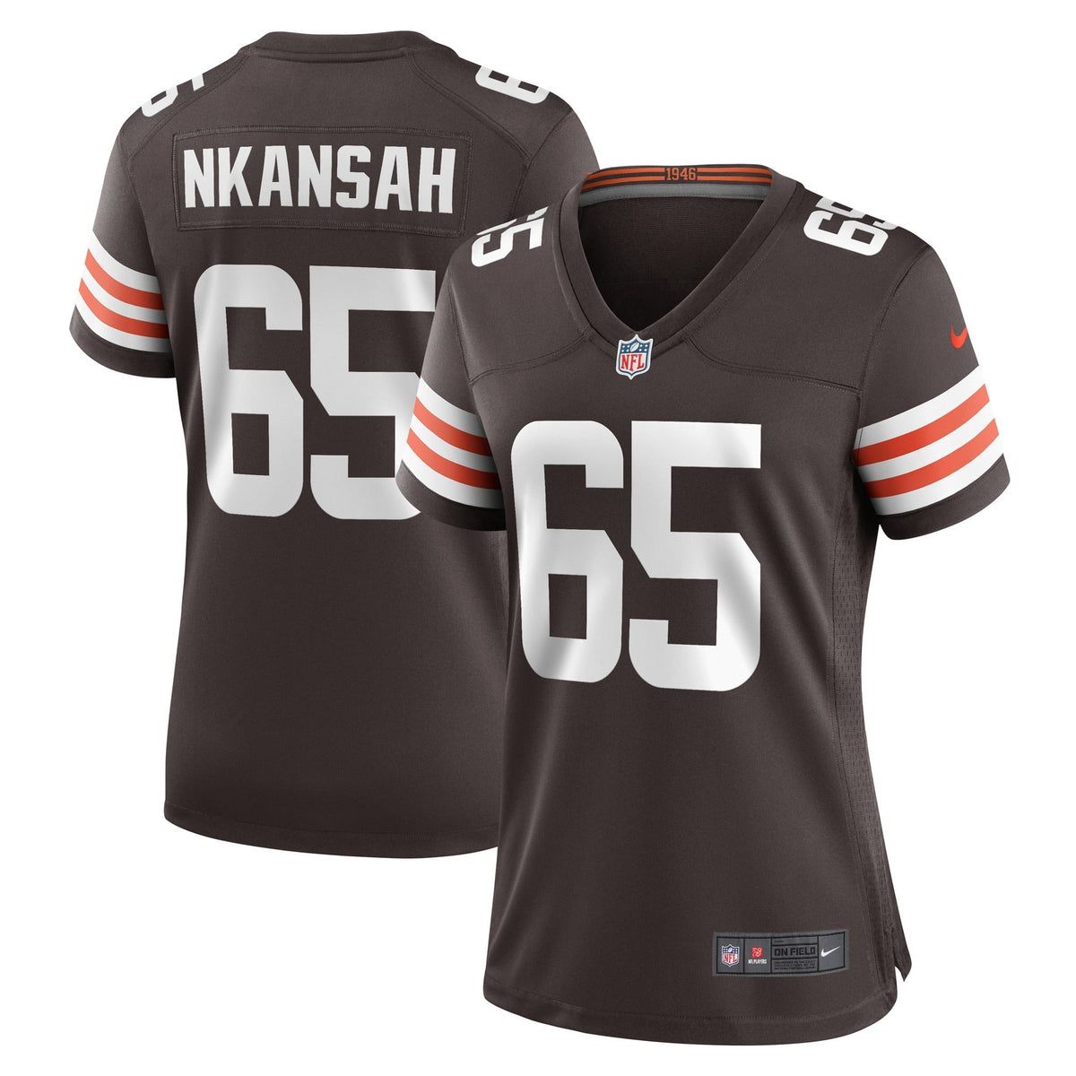 Women s Nike Elijah Nkansah Brown Cleveland Browns Game Player Jersey