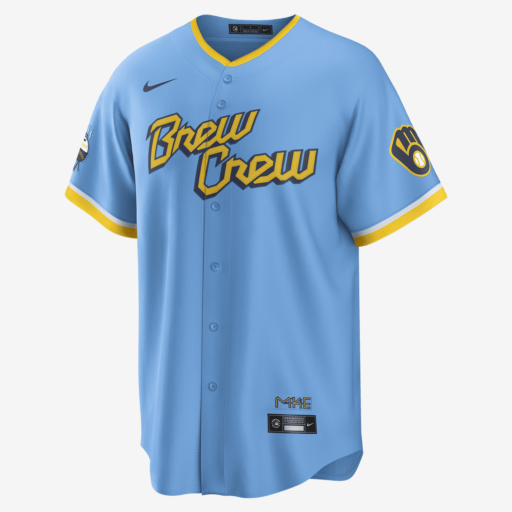 MLB Milwaukee Brewers City Connect Men's Replica Baseball Jersey - Powder Blue