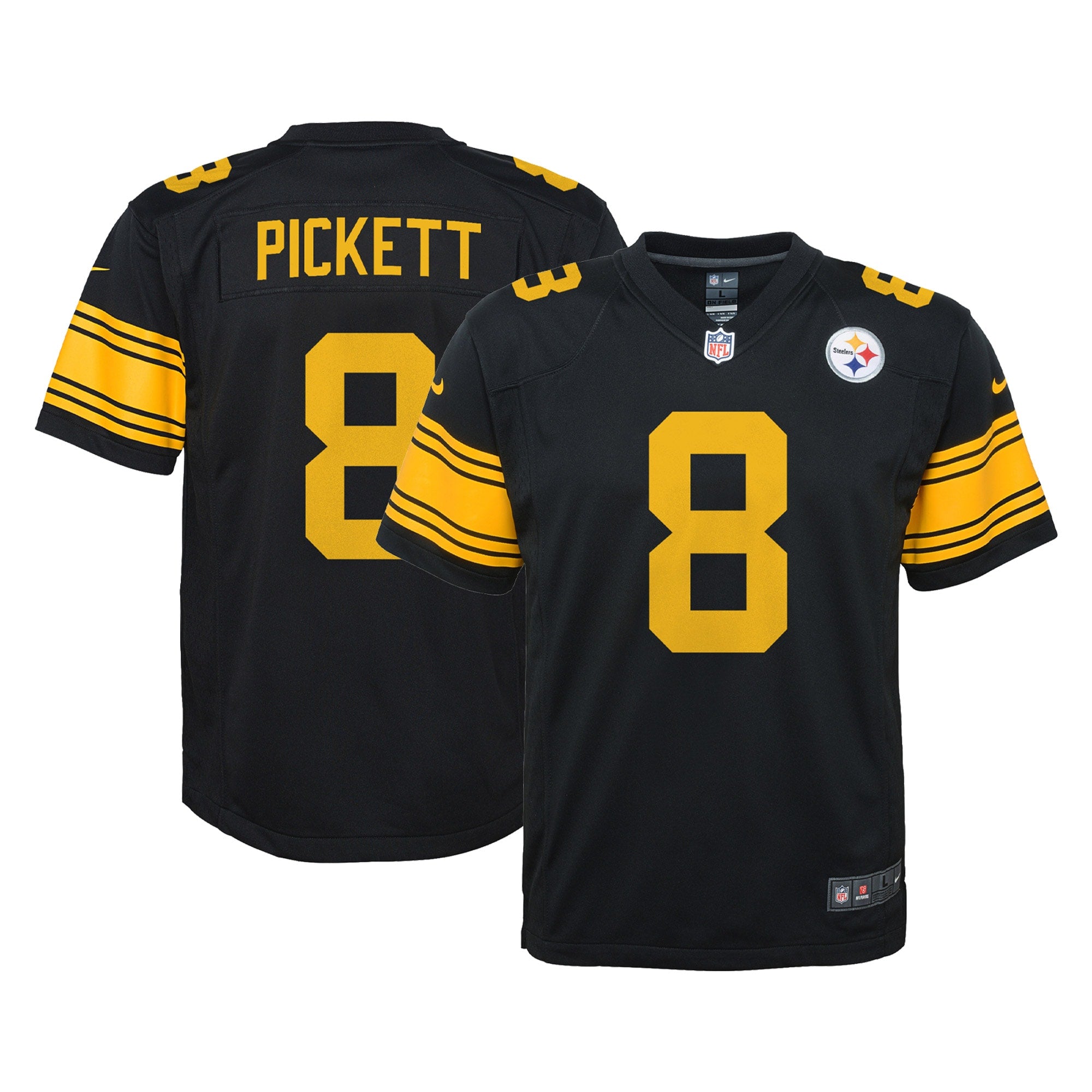 Kenny Pickett Pittsburgh Steelers Nike Youth Game Jersey   Black