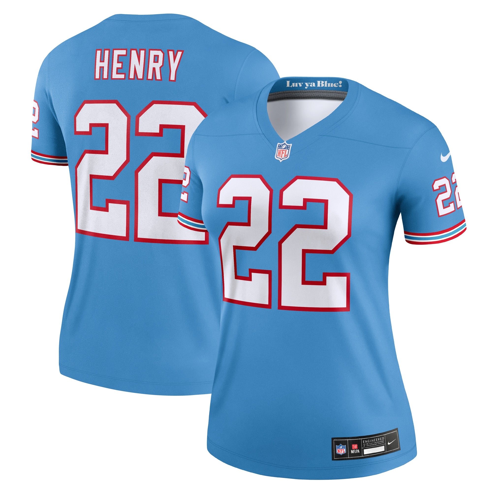 Derrick Henry Tennessee Titans Nike Women s Oilers Throwback Legend Jersey   Light Blue