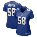 Women s Nike Casey Kreiter Royal New York Giants Game Jersey