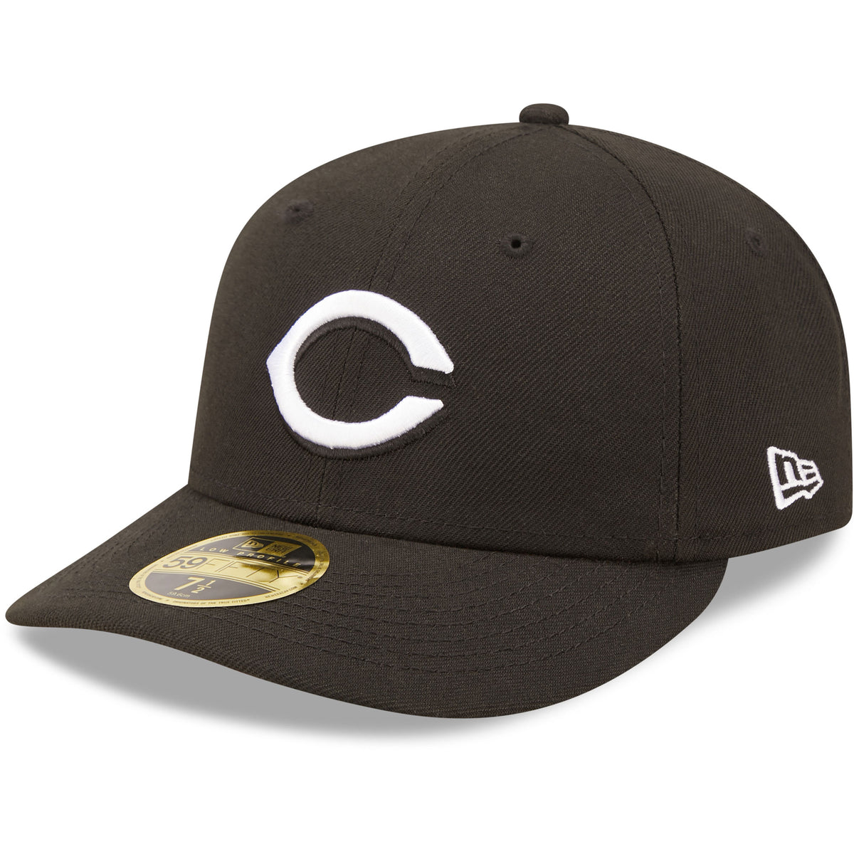 Cincinnati Reds New Era Black & White Low Profile 59FIFTY Fitted Hat