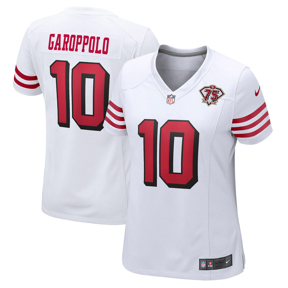 Women s San Francisco 49ers Jimmy Garoppolo 75th Anniversary 2nd Alternate Game Jersey White