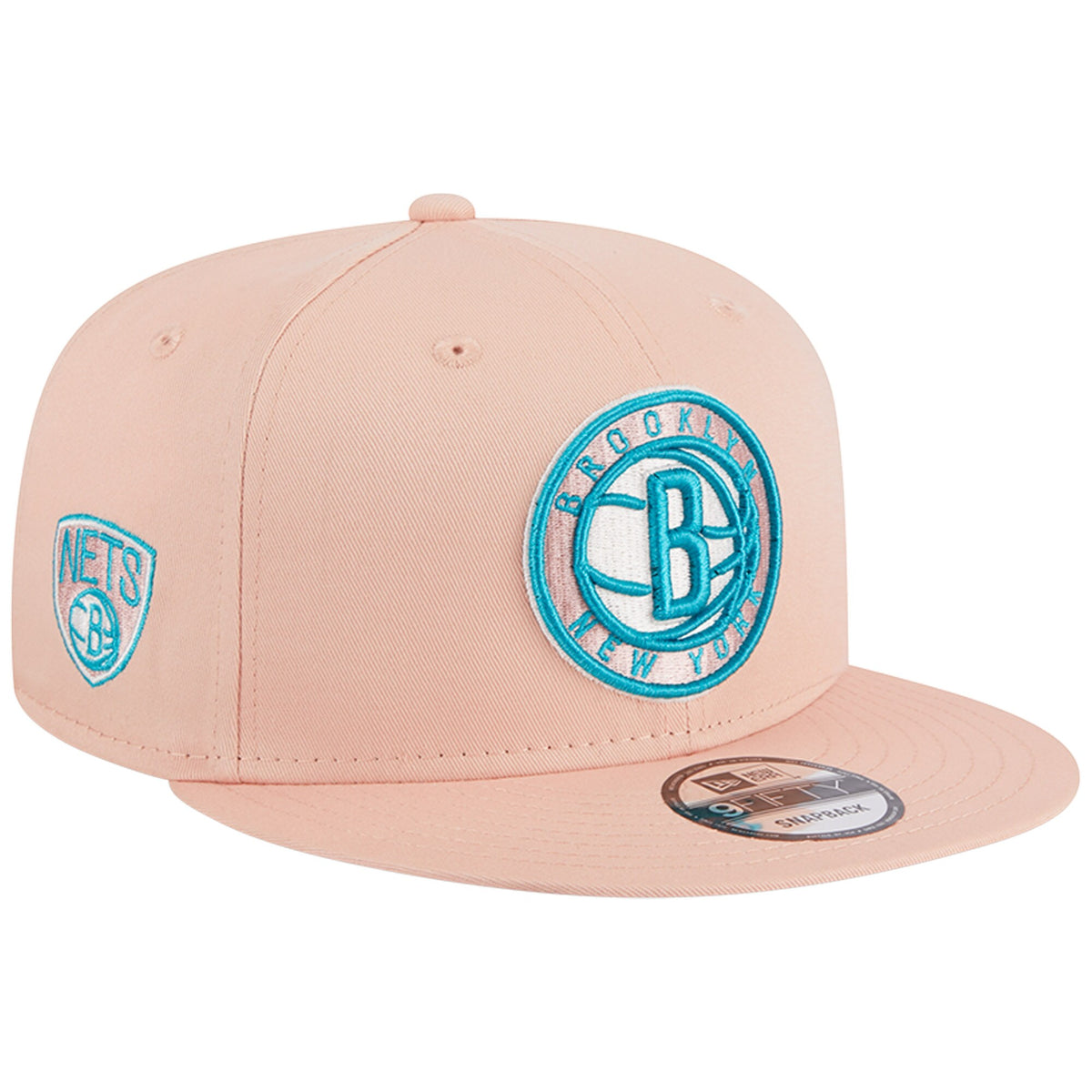 Brooklyn Nets New Era Sky Aqua Undervisor 9FIFTY Snapback Hat - Pink