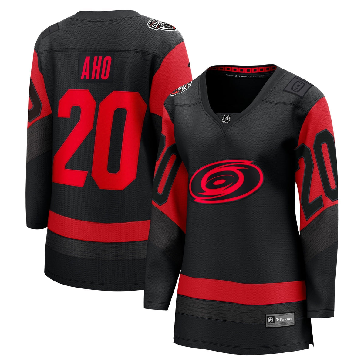 Women's Fanatics Branded Sebastian Aho Black Carolina Hurricanes 2023 NHL Stadium Series Breakaway Player Jersey