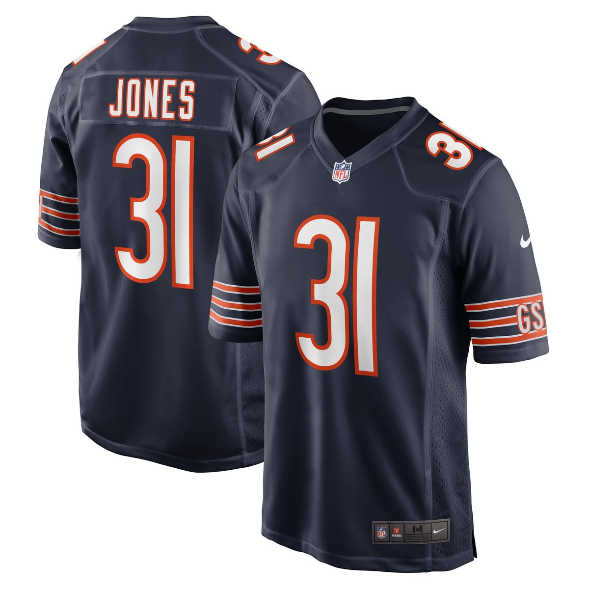 Men s Nike Jaylon Jones Navy Chicago Bears Game Player Jersey