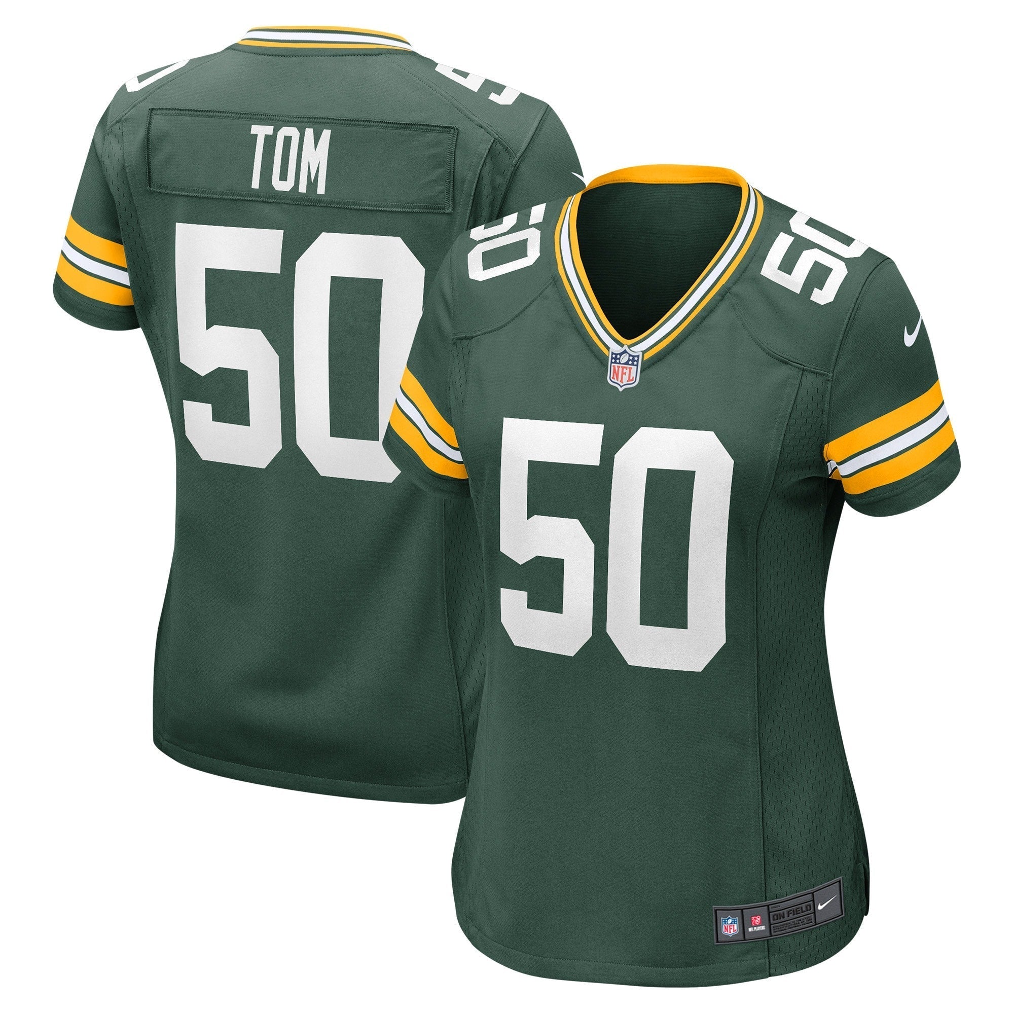 Women s Nike Zach Tom Green Green Bay Packers Player Game Jersey