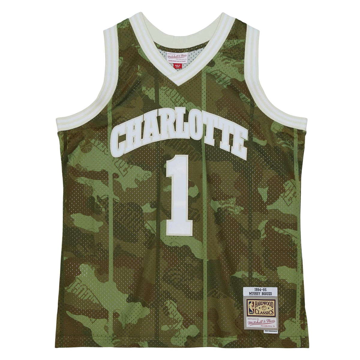 Ghost Green Camo Swingman Muggsy Bogues Charlotte Hornets 1994-95 Jersey