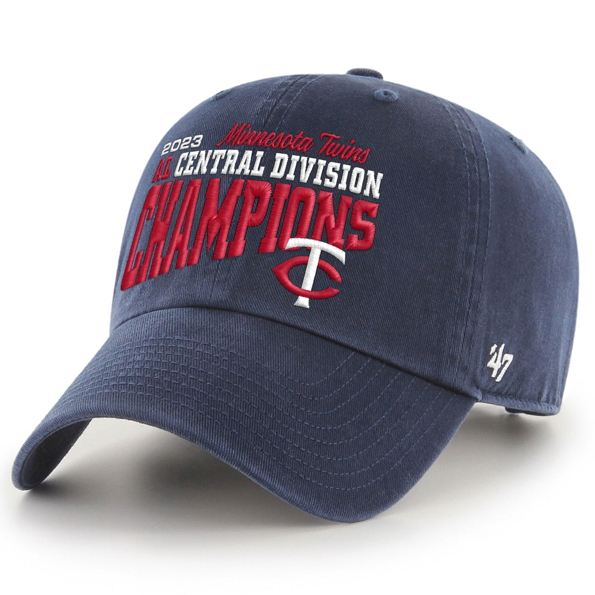 Minnesota Twins '47 2023 AL Central Division Champions Cleanup Adjustable Hat Navy