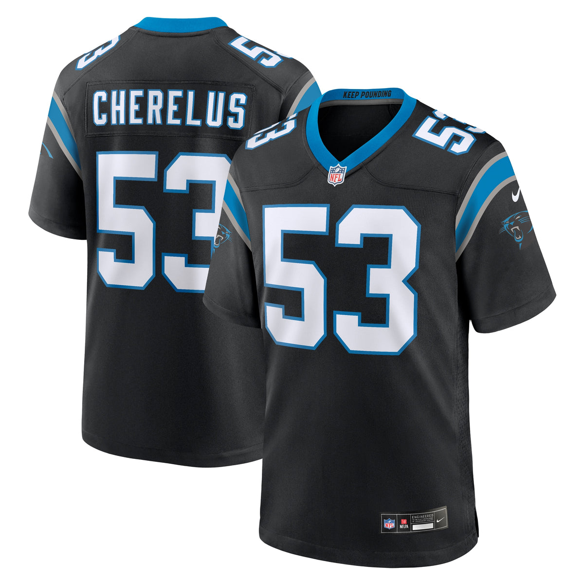 Claudin Cherelus Carolina Panthers Nike Team Game Jersey    Black