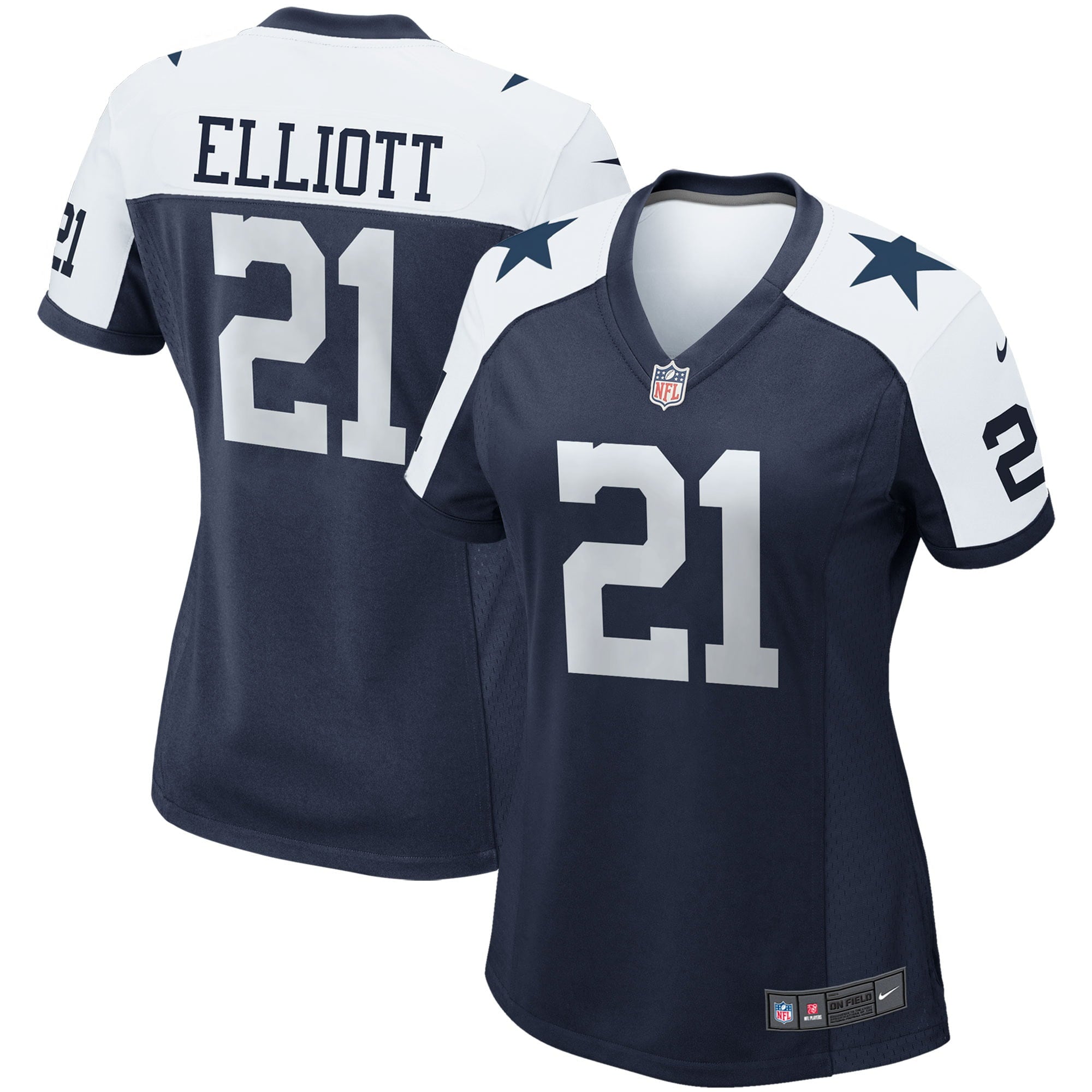 Women s Nike Ezekiel Elliott Navy Dallas Cowboys Alternate Game Team Jersey