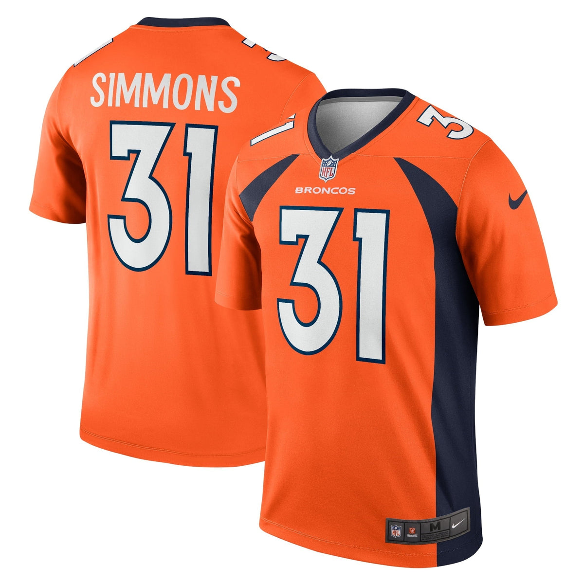 Men s Nike Justin Simmons Orange Denver Broncos Legend Jersey