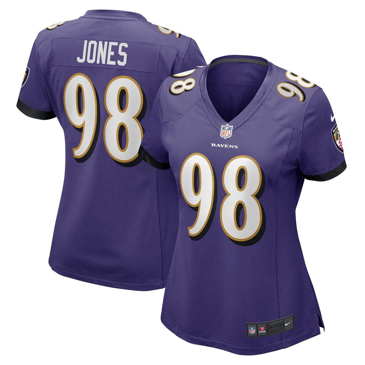 Women s Nike Travis Jones Purple Baltimore Ravens Player Game Jersey