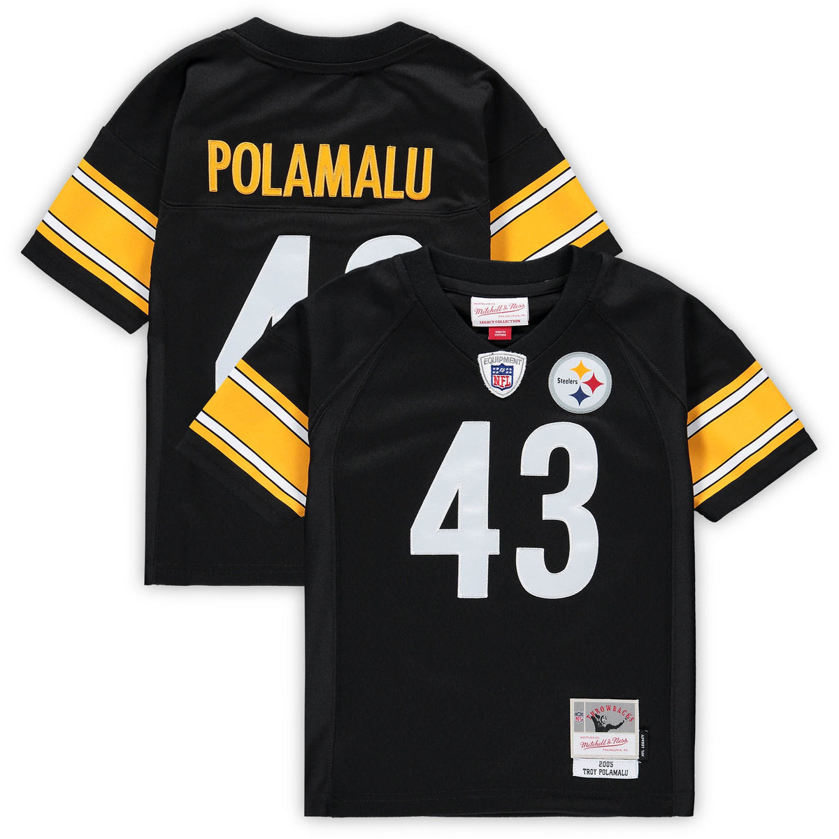 Troy Polamalu Pittsburgh Steelers Mitchell   Ness Preschool Retired Legacy Jersey   Black