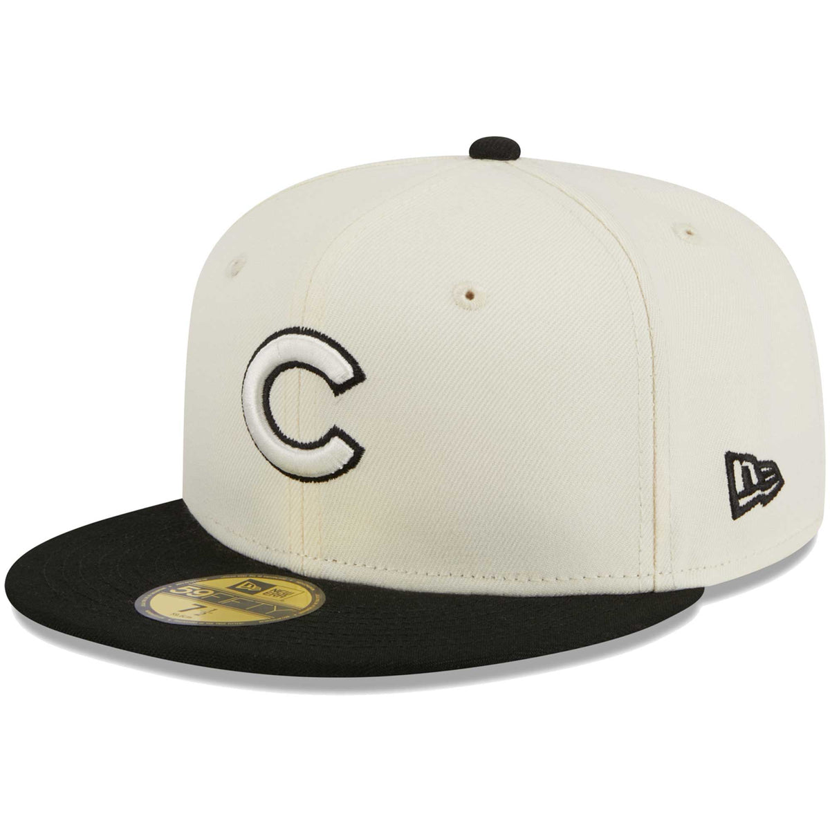 Chicago Cubs New Era Chrome 59FIFTY Fitted Hat - Stone/Black
